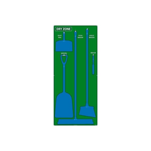 Nmc National Marker Dry Zone Shadow Board, Green/Blue, 68 X 30, Aluminum - SB135AL - main